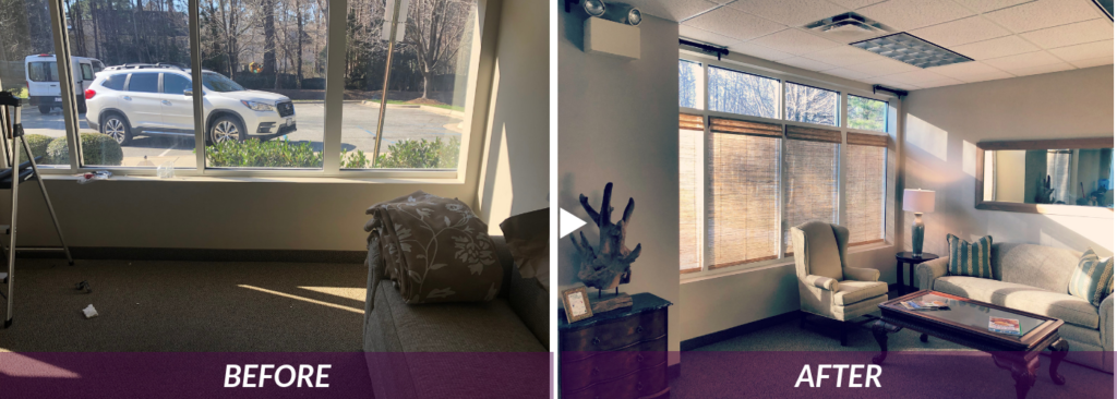 Before & After Natural Woven Shades