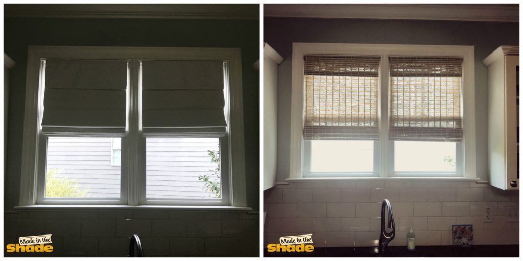 Before & After Natural Woven Shades