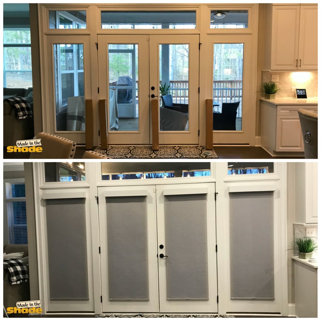 Before & After Roller Shades on Doors