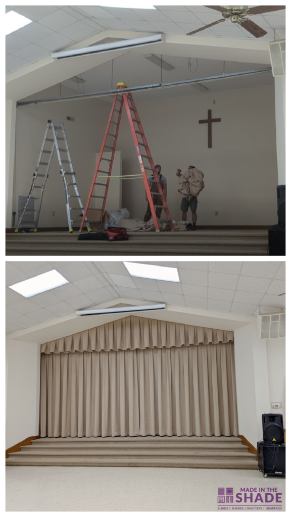 Before & After Commercial Stage Curtains