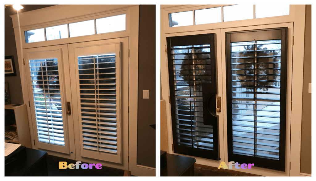 Before & After Plantation Shutters on French Doors
