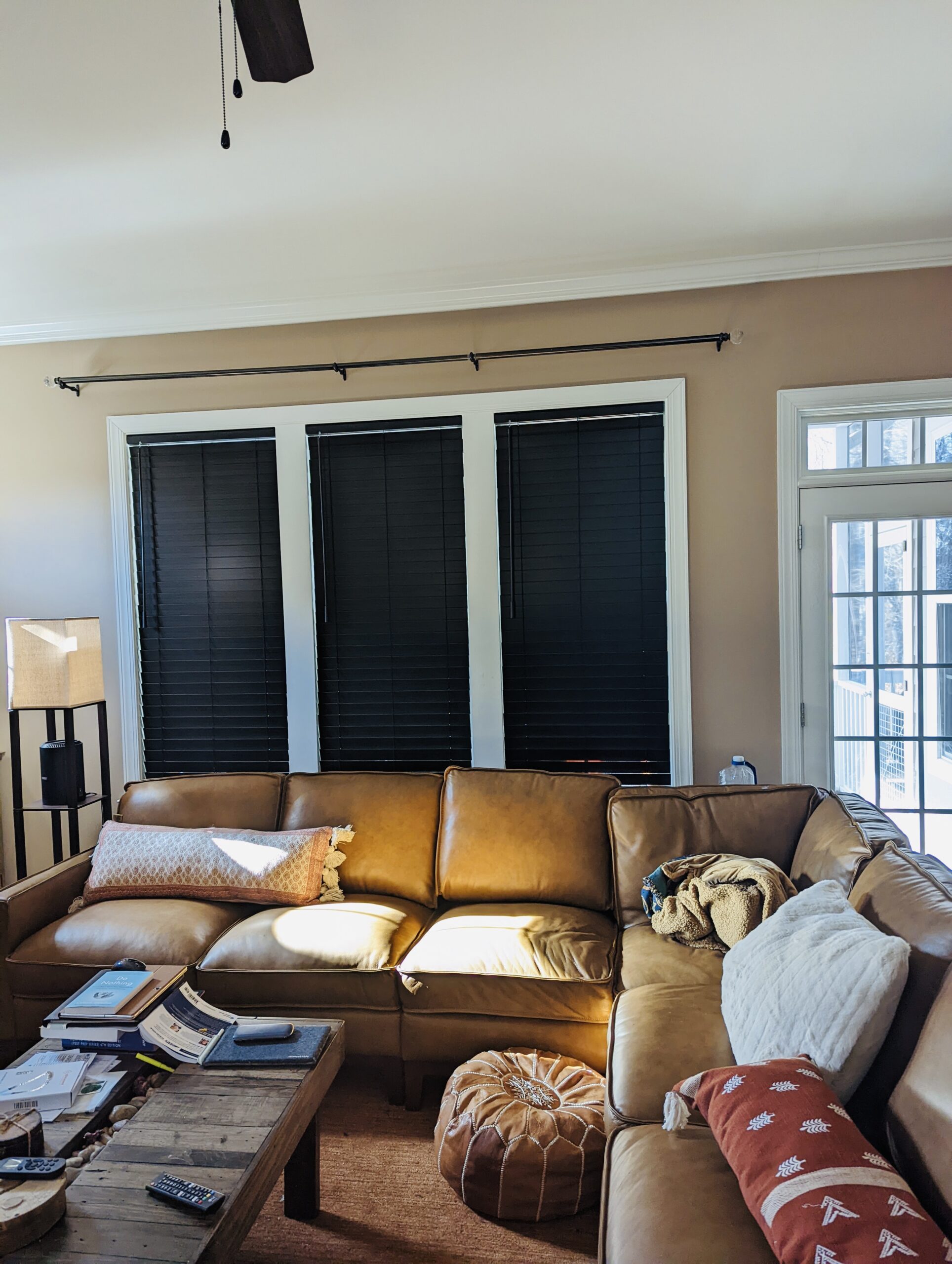 faux wood blinds, cordless, wood look, norman