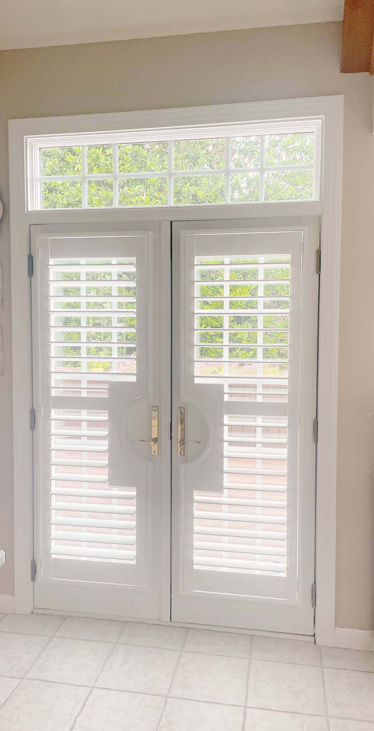 plantation shutters on french doors