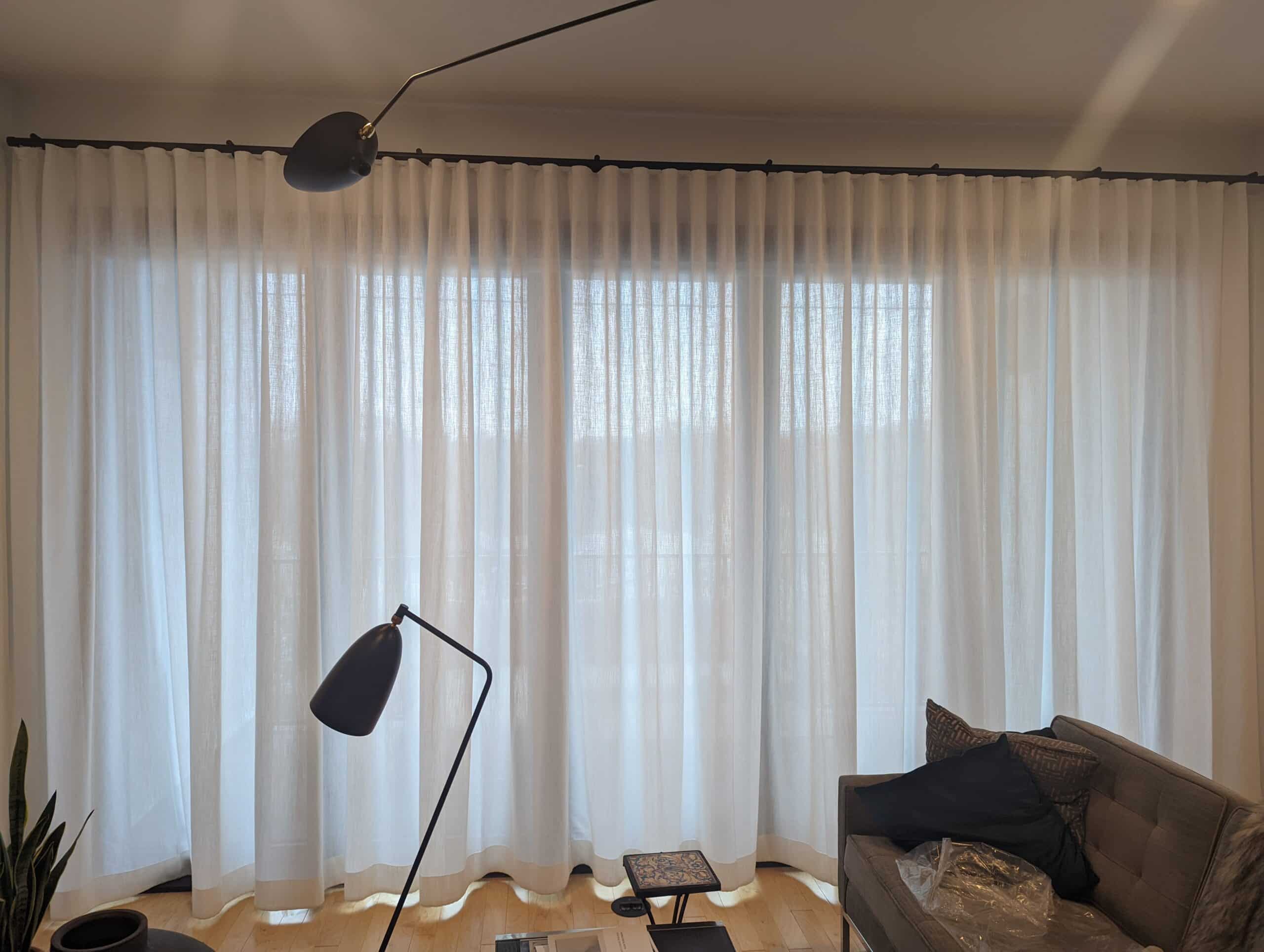 traversing draperies curtains on sliding glass door