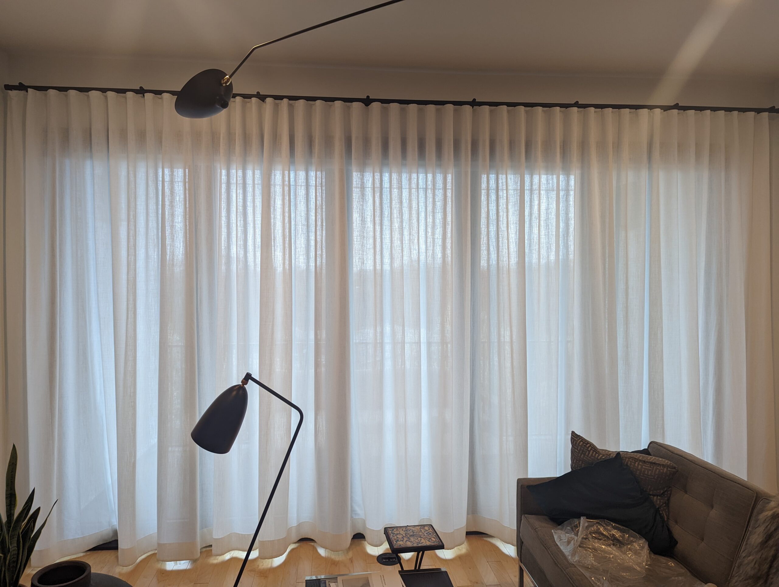 traversing draperies curtains on sliding glass door 